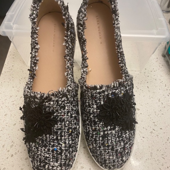 Zara Tweed Slip On Sneakers - Picture 3 of 3